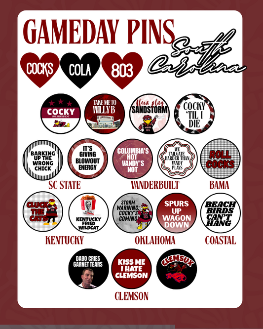 Gameday Buttons | University of South Carolina