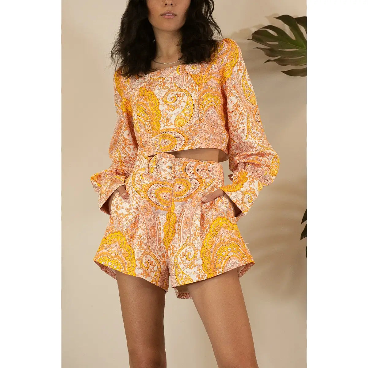Orange Paisley Set